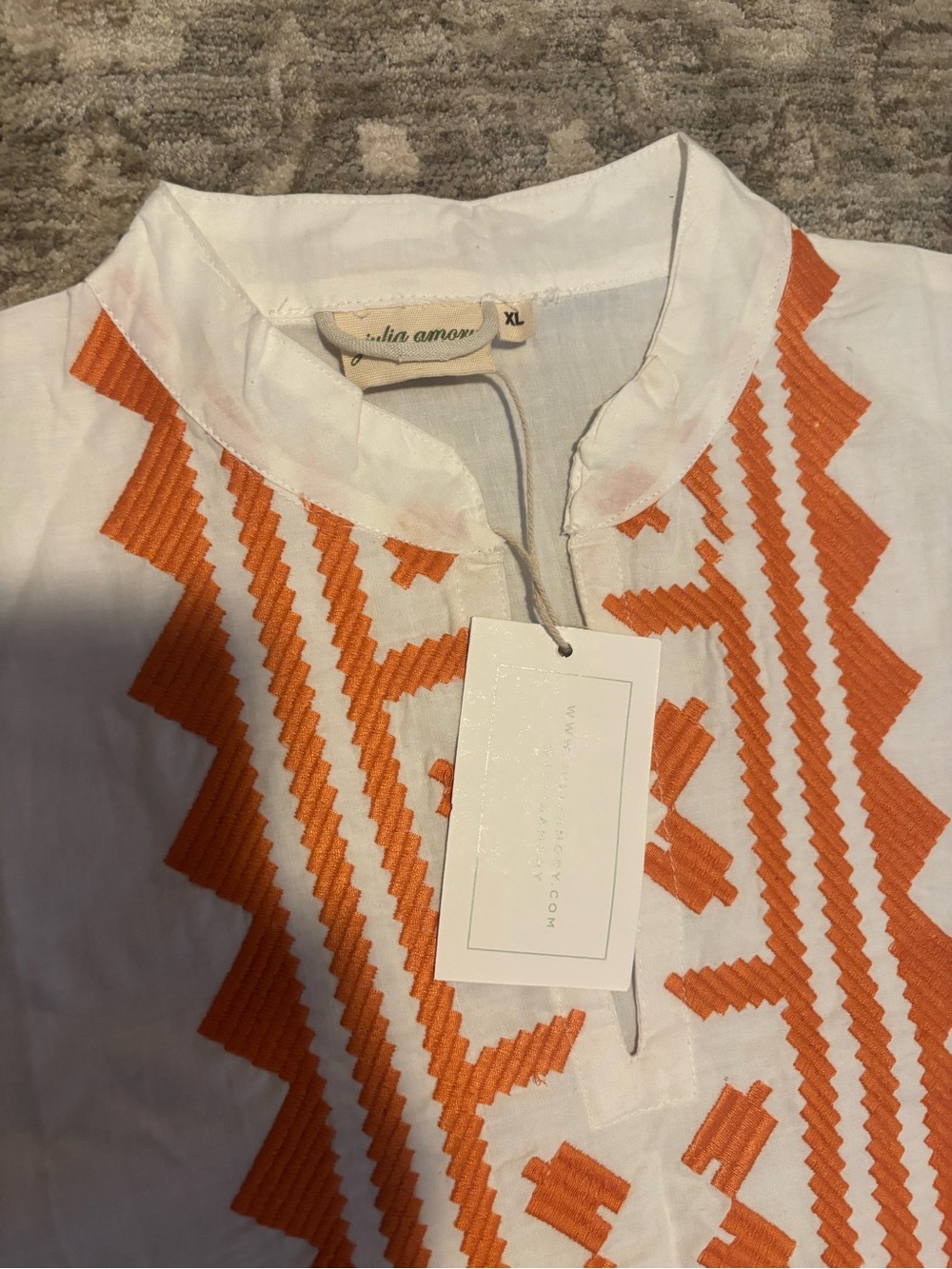 Julia Amory Scalloped Hem Embroidered Caftan Dress size xl - Picture 6 of 10